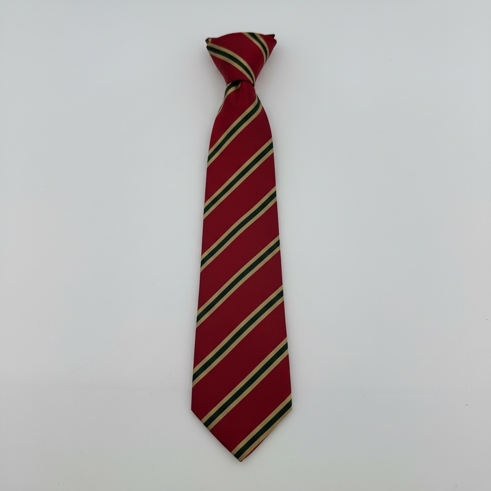 Ben Silver Charleston London Red Striped Pure English Silk Tie Handmade Mens